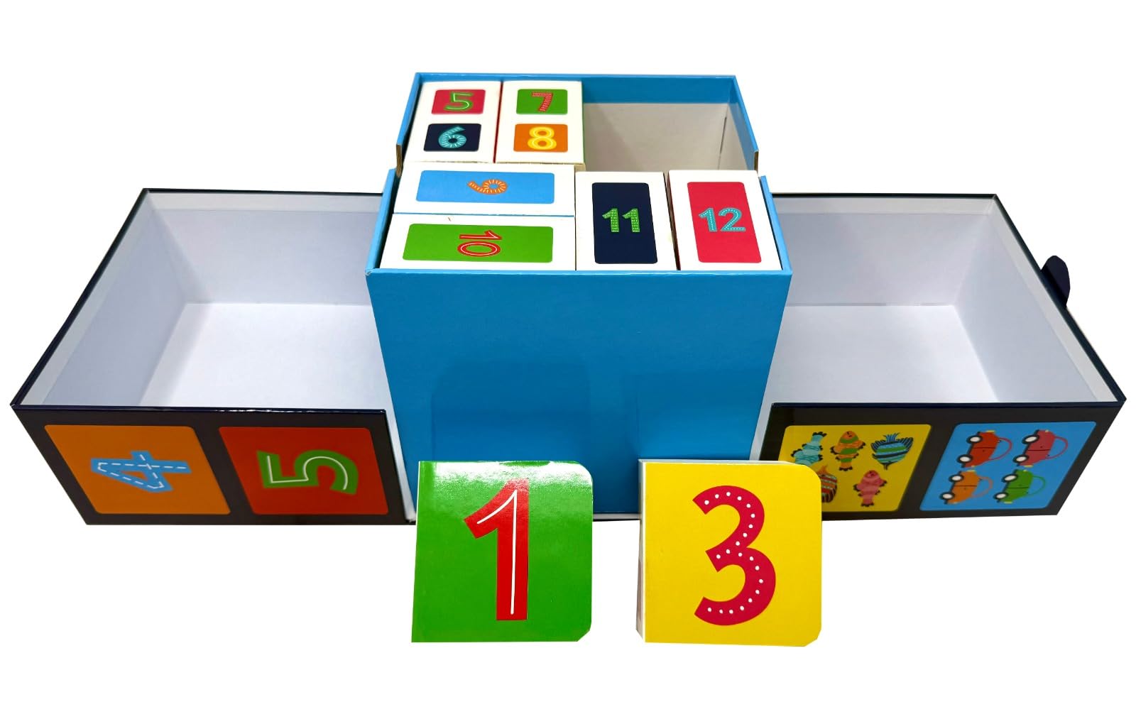 Back of Number Fun board book box set by Lake Press with product description for ages 0-2 toddlers