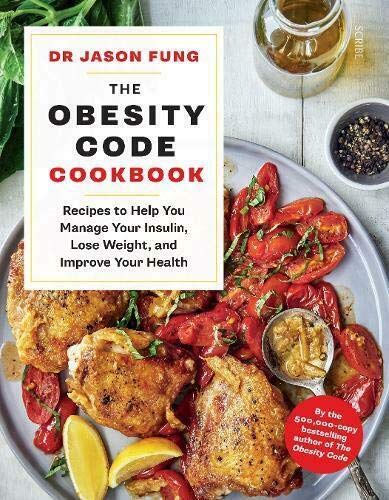The Obesity Code Cookbook by Jason Fung and Alison Maclean paperback cover with recipes for insulin balance