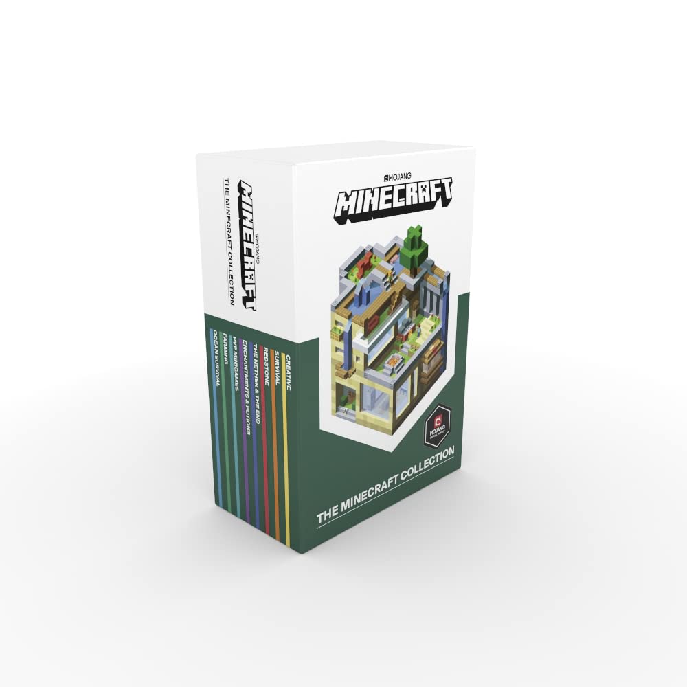 The Official Minecraft Guide Collection 8 Books Box Set by Mojang AB, paperback front cover artwork