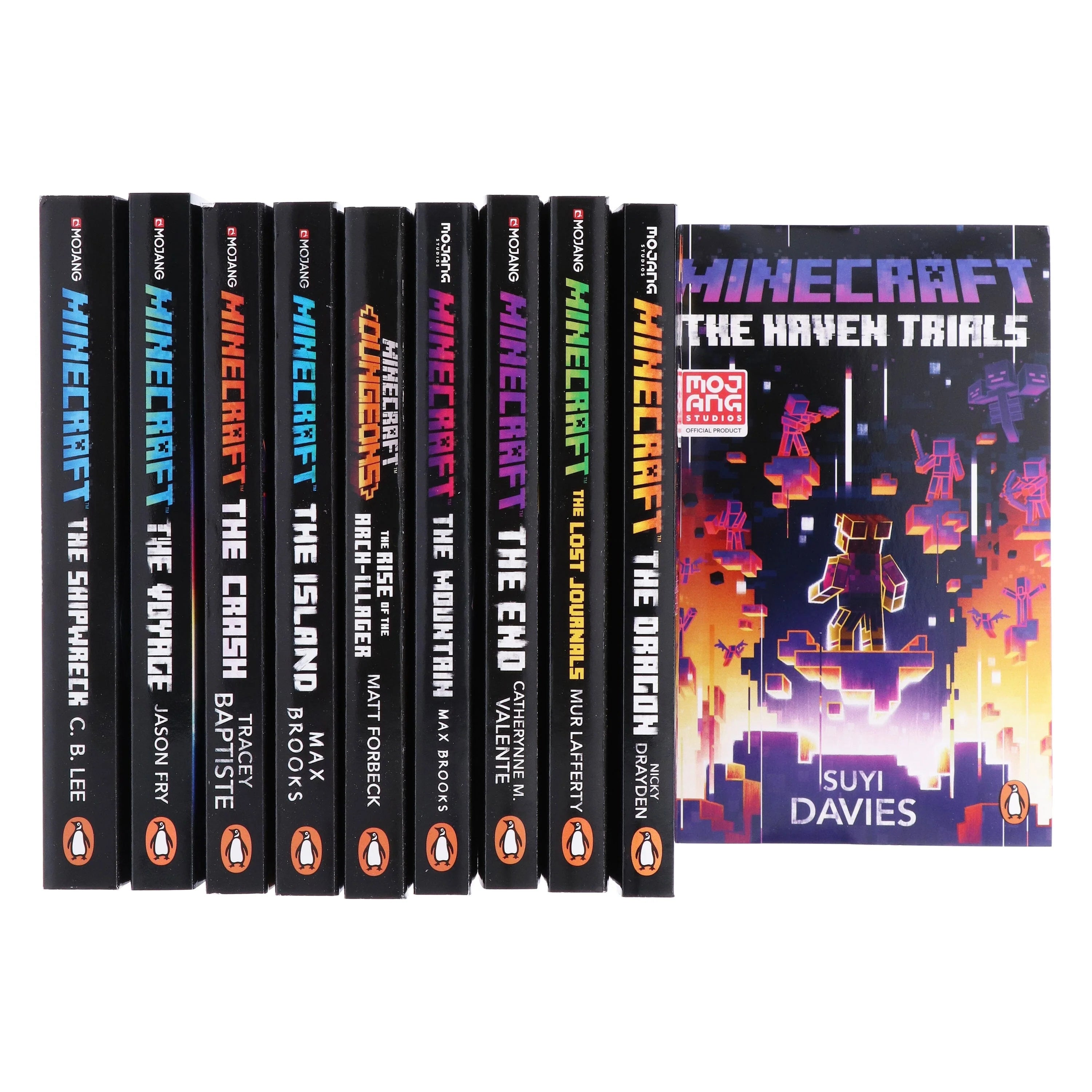 Thumbnail preview of The Official Minecraft Novels 10 Books Collection Set paperback covers.