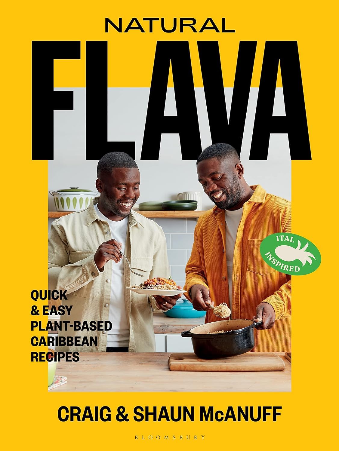 Original Flava and Natural Flava hardcover cookbook set shown together, Caribbean recipes by the McAnuff brothers