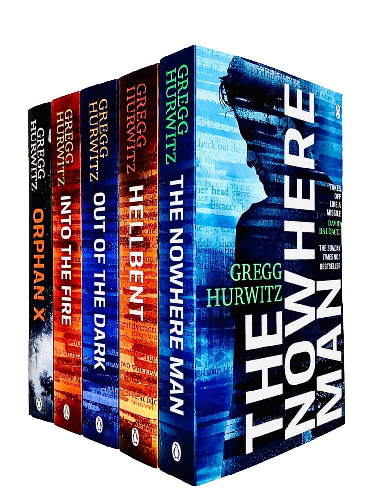 Front covers of all five Orphan X series paperbacks by Gregg Hurwitz displayed together