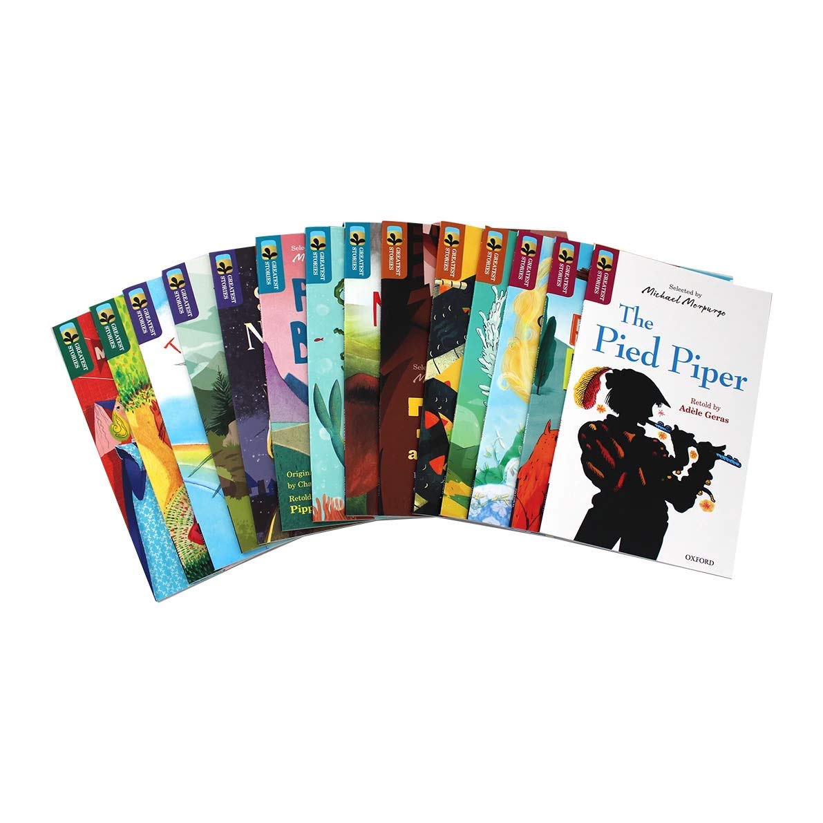 Oxford Reading Tree Greatest Stories 14 book paperback collection set front cover, selected by Michael Morpurgo