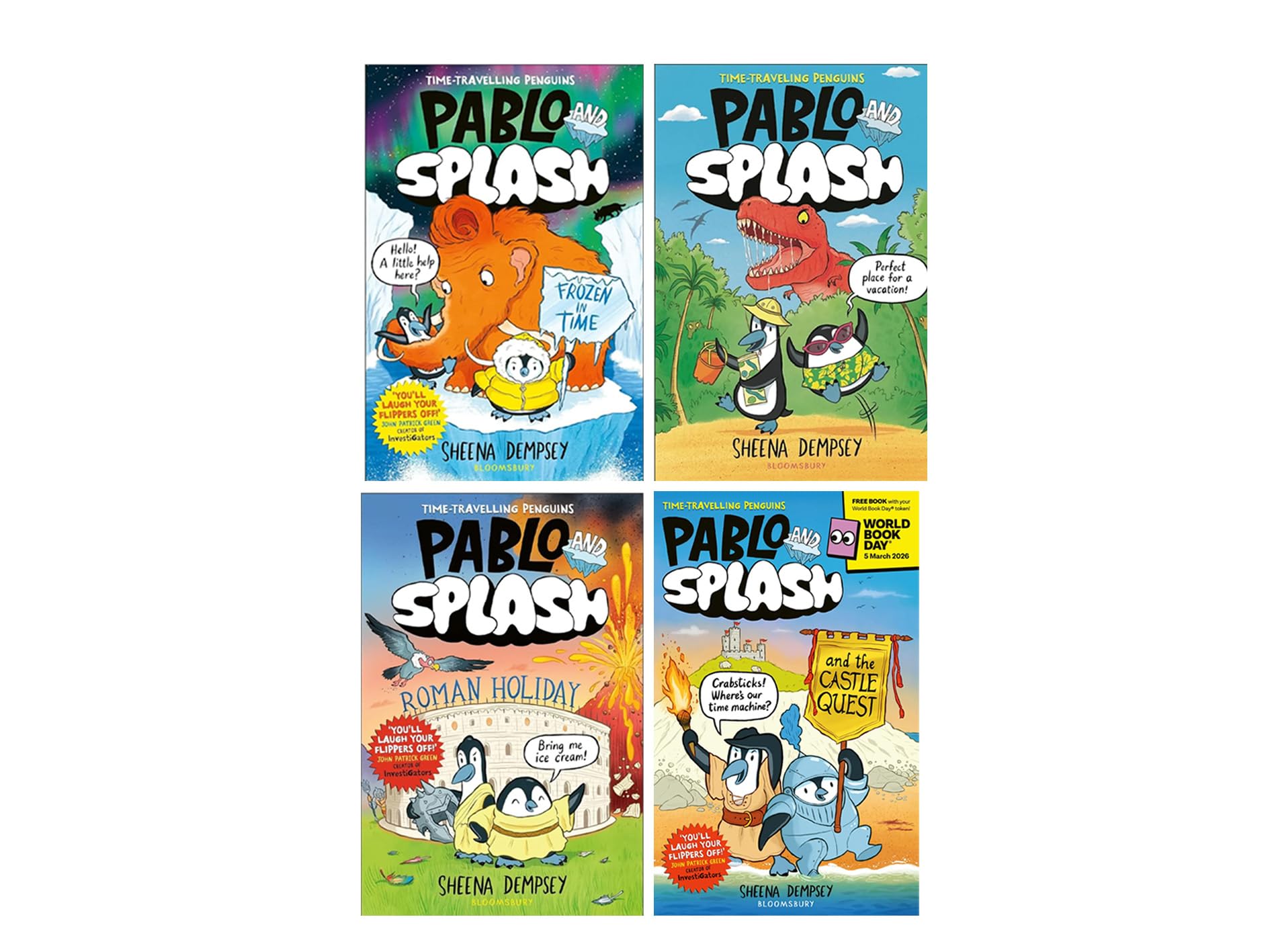 Pablo and Splash 4 book paperback collection set by Sheena Dempsey showing front covers of all titles