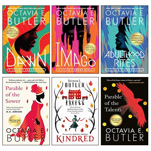 Parable & Lilith's Brood 6 book paperback collection set by Octavia E. Butler, front cover image