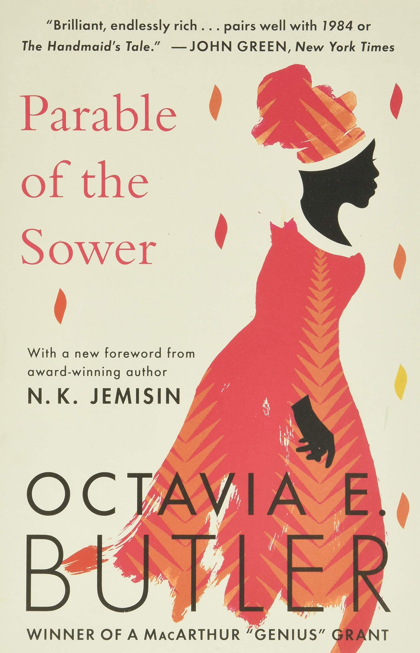 Both paperback books in the Parable Series by Octavia E. Butler fanned out together, showing full cover artwork for the fiction set.