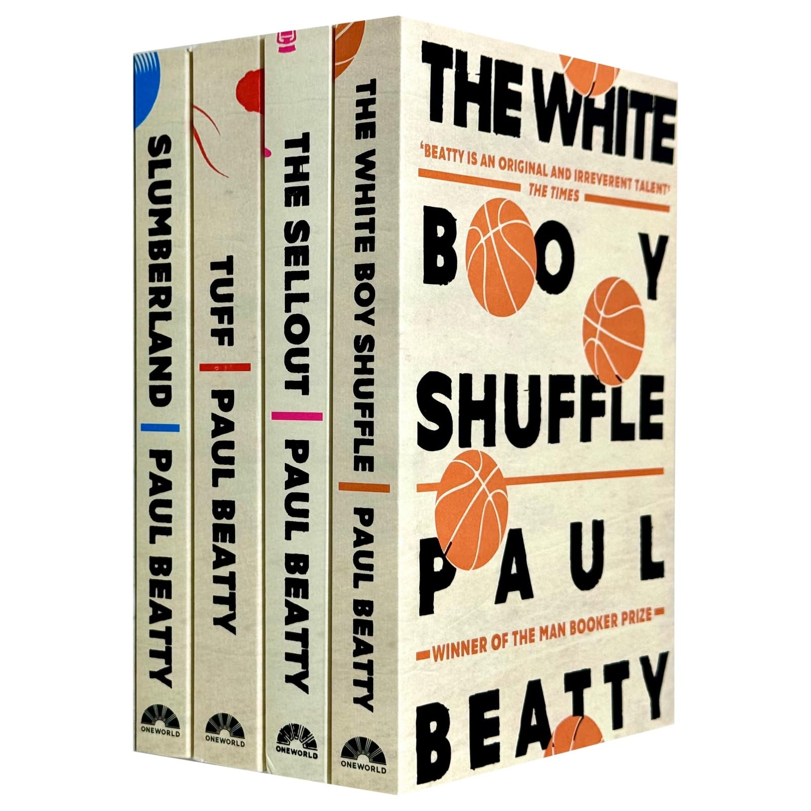 Paul Beatty Collection 4 Books Set paperback front cover featuring The Sellout, Slumberland, Tuff, and The White Boy Shuffle