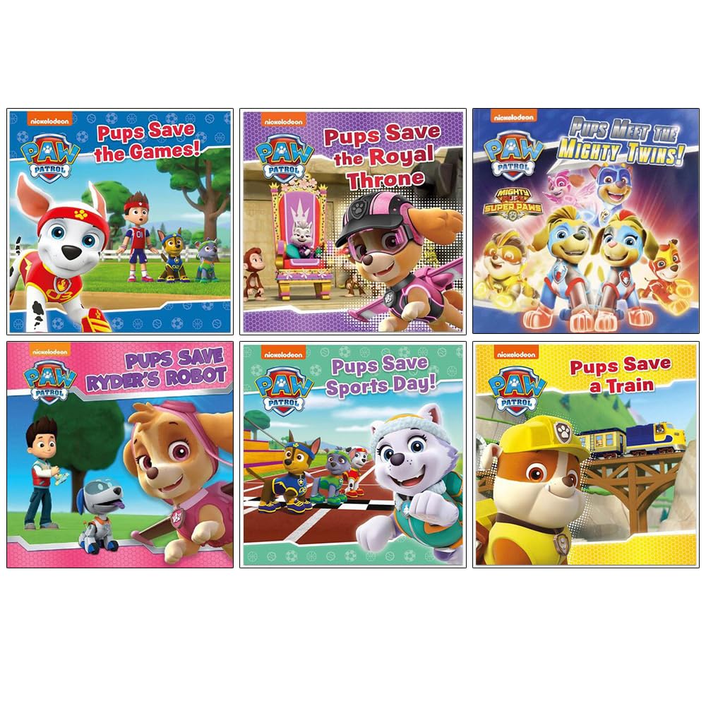 Nickelodeon Paw Patrol 5 Books Collection Set paperback front cover, ages 3-7
