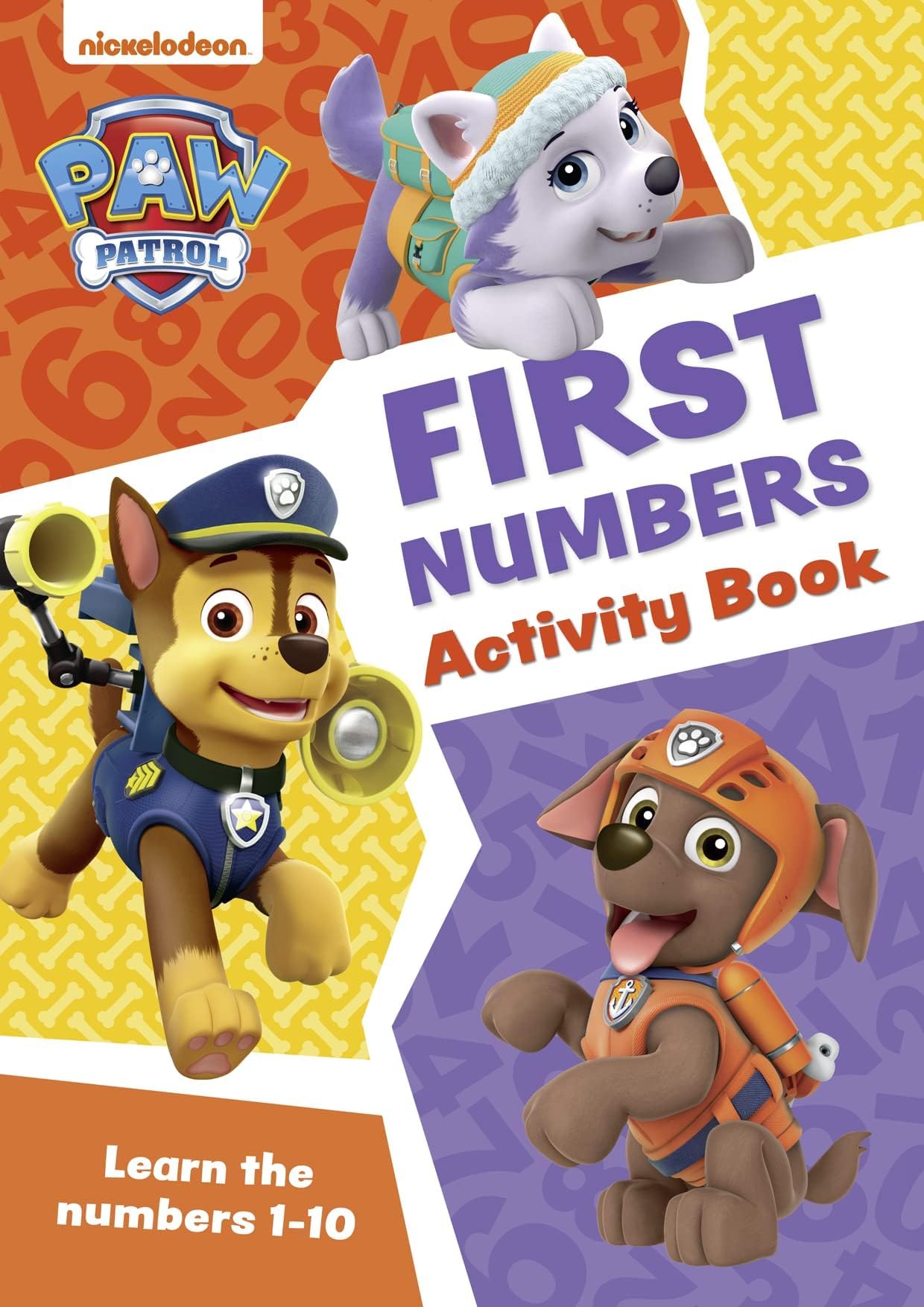 Front cover of PAW Patrol First Writing Activity Book with pre-writing tracing practice for preschoolers