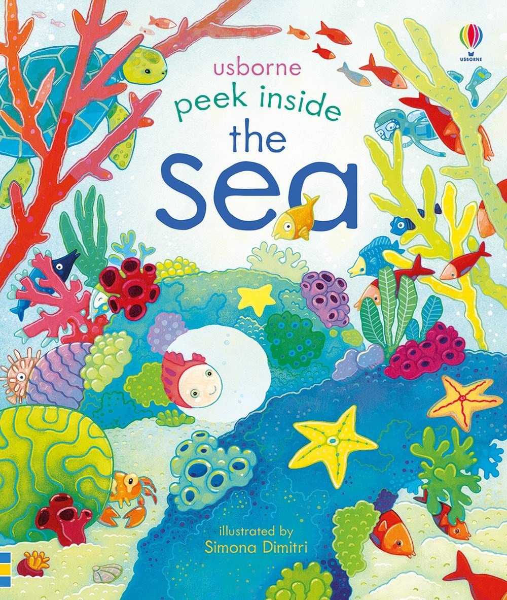 inside page spread of Peep Inside a Tree showing a lift-the-flap peep-hole illustration