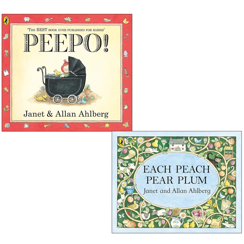 Peepo! and Each Peach Pear Plum by Janet and Allan Ahlberg paperback 2-book set front covers