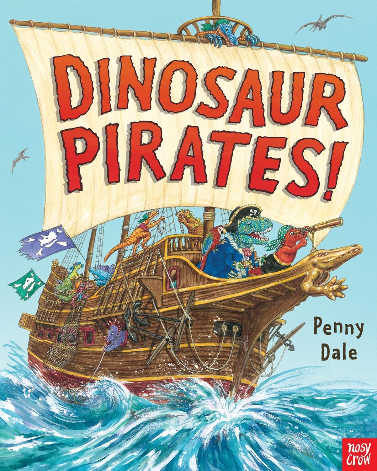 Back covers of the Penny Dale's Dinosaurs 6 book paperback set showing blurbs and age guidance