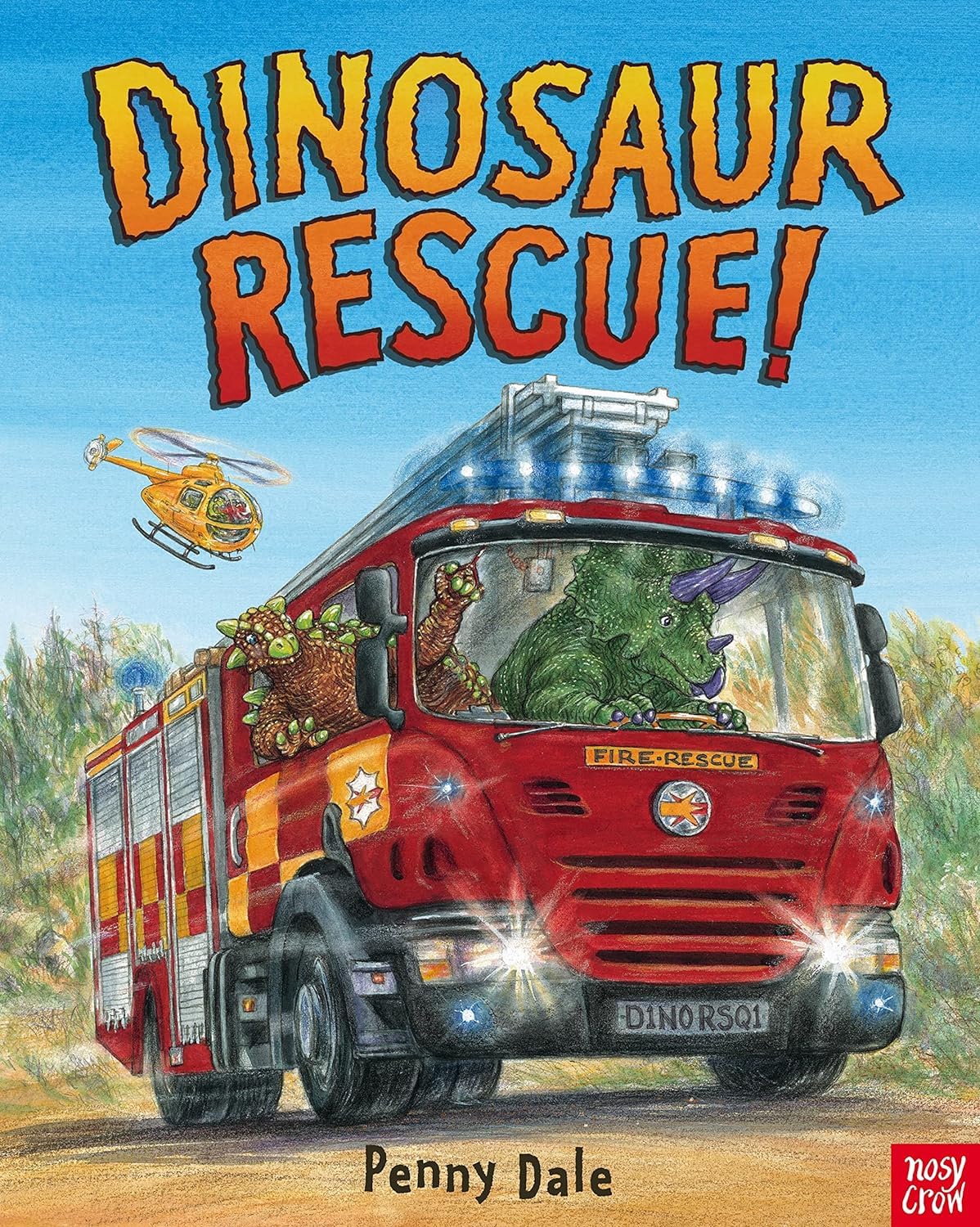 All six Penny Dale's Dinosaurs paperback picture books fanned out to show the complete collection set