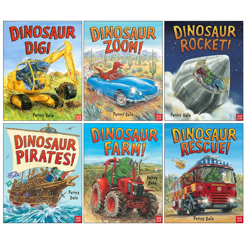 Penny Dale's Dinosaurs 6 book paperback collection set front cover with all titles displayed