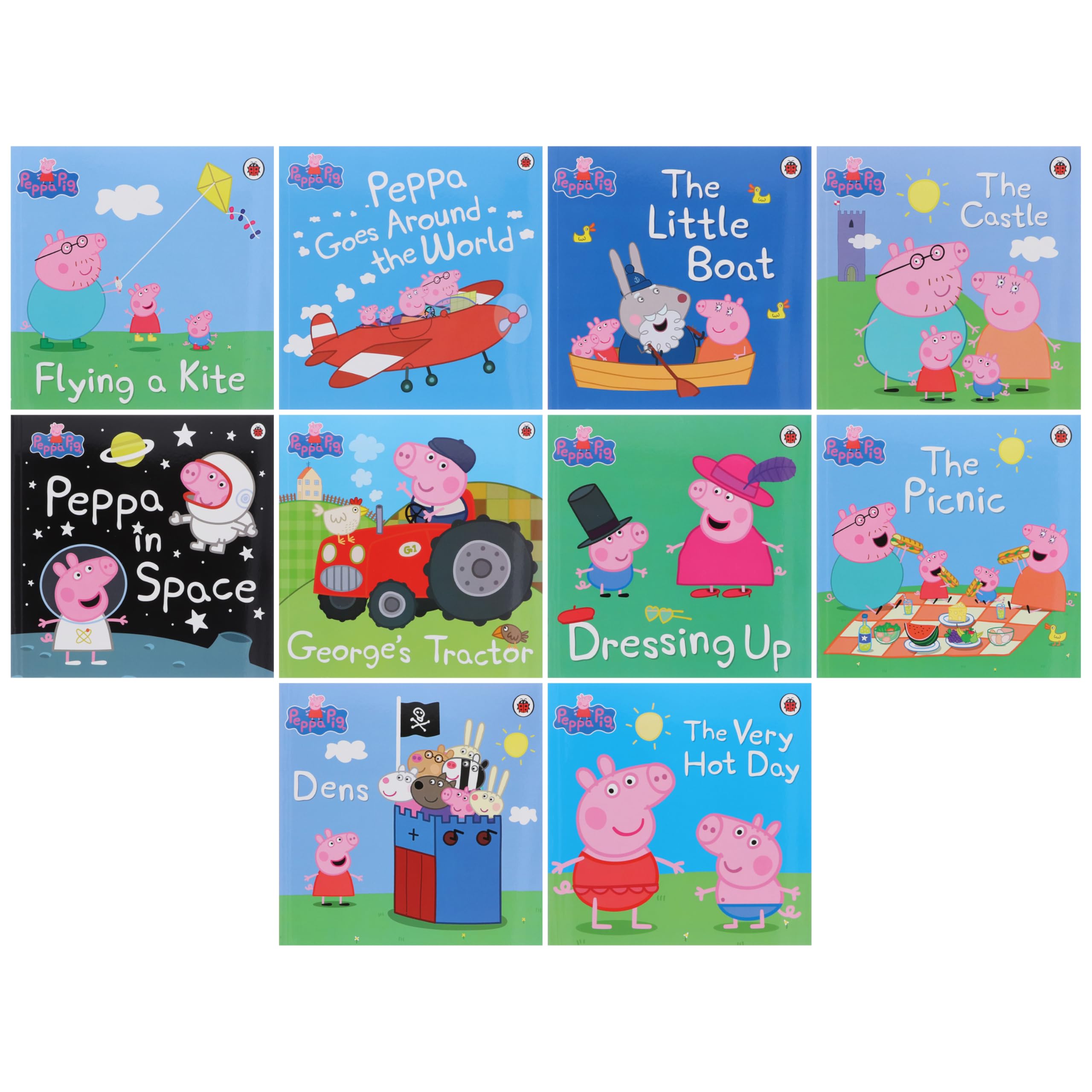 Peppa Pig 10 Books Collection Set - full set of paperback titles fanned out