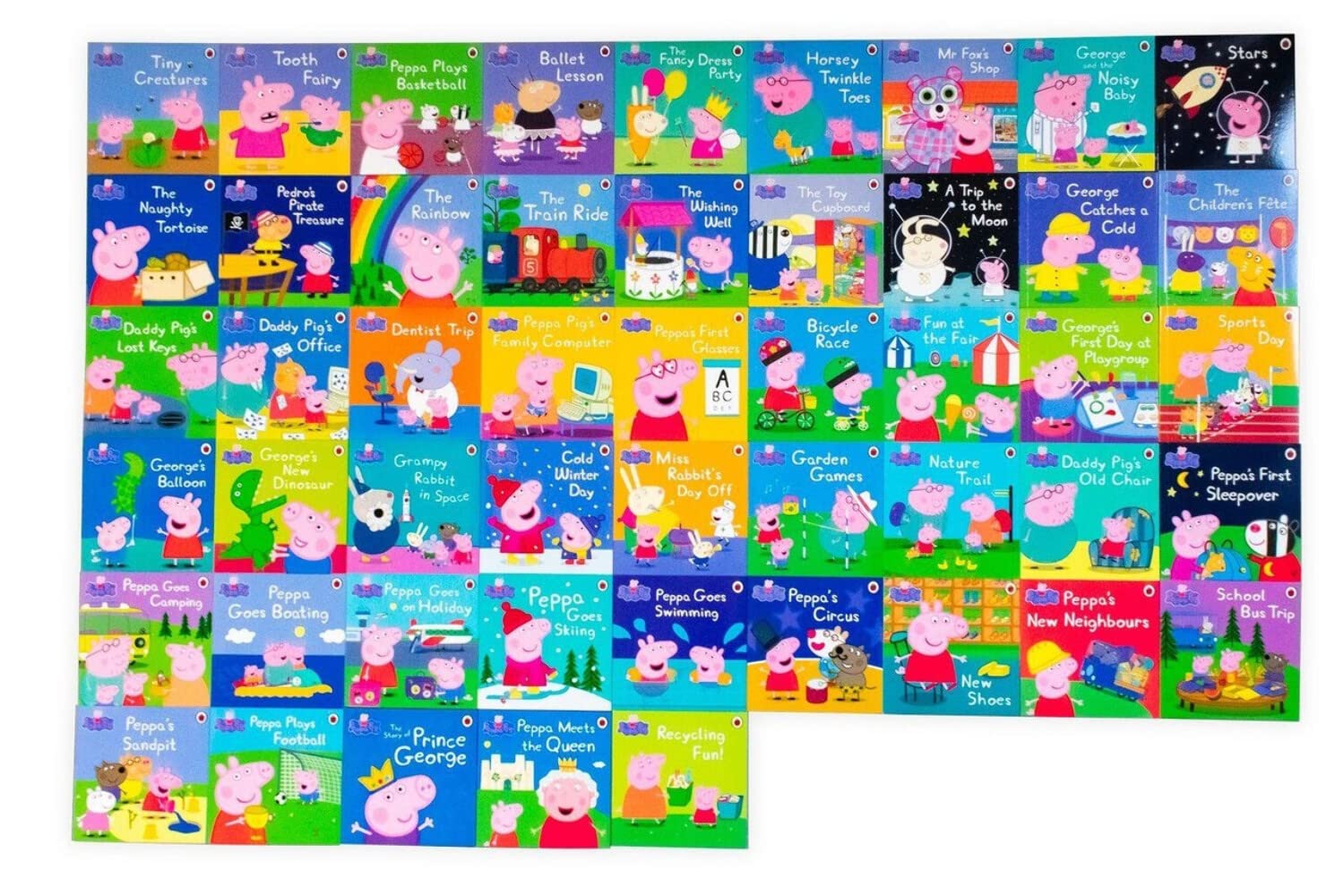 Peppa Pig Ultimate Collection box set packaging showing the full 50-book paperback collection for ages 3-6