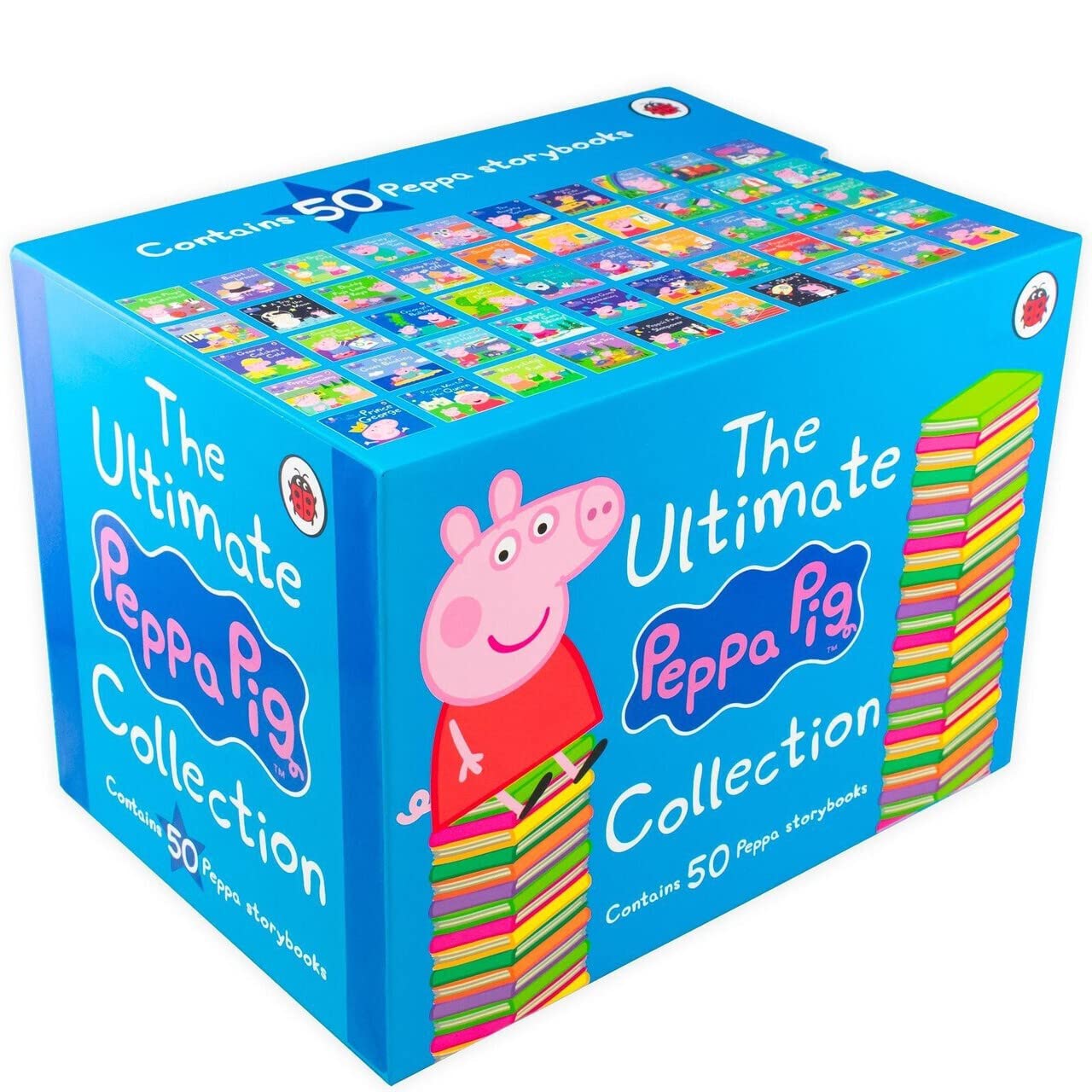 Peppa Pig Ultimate Collection 50 Books Set by Ladybird - front cover of the paperback box set, ages 3-6
