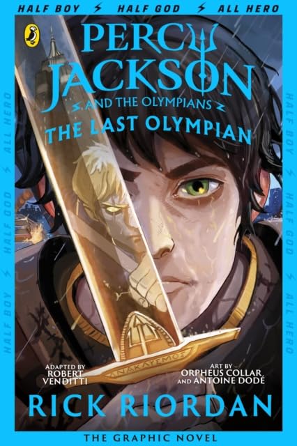 Inside page spread from a Percy Jackson graphic novel showing full-color comic panel artwork by Attila Futaki