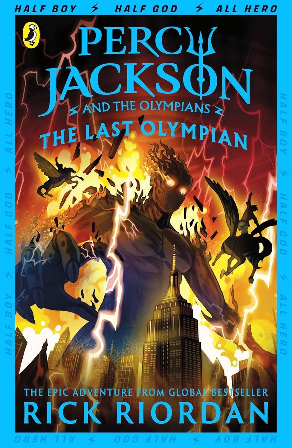 Percy Jackson and the Olympians 5-book paperback set stacked together, spines visible