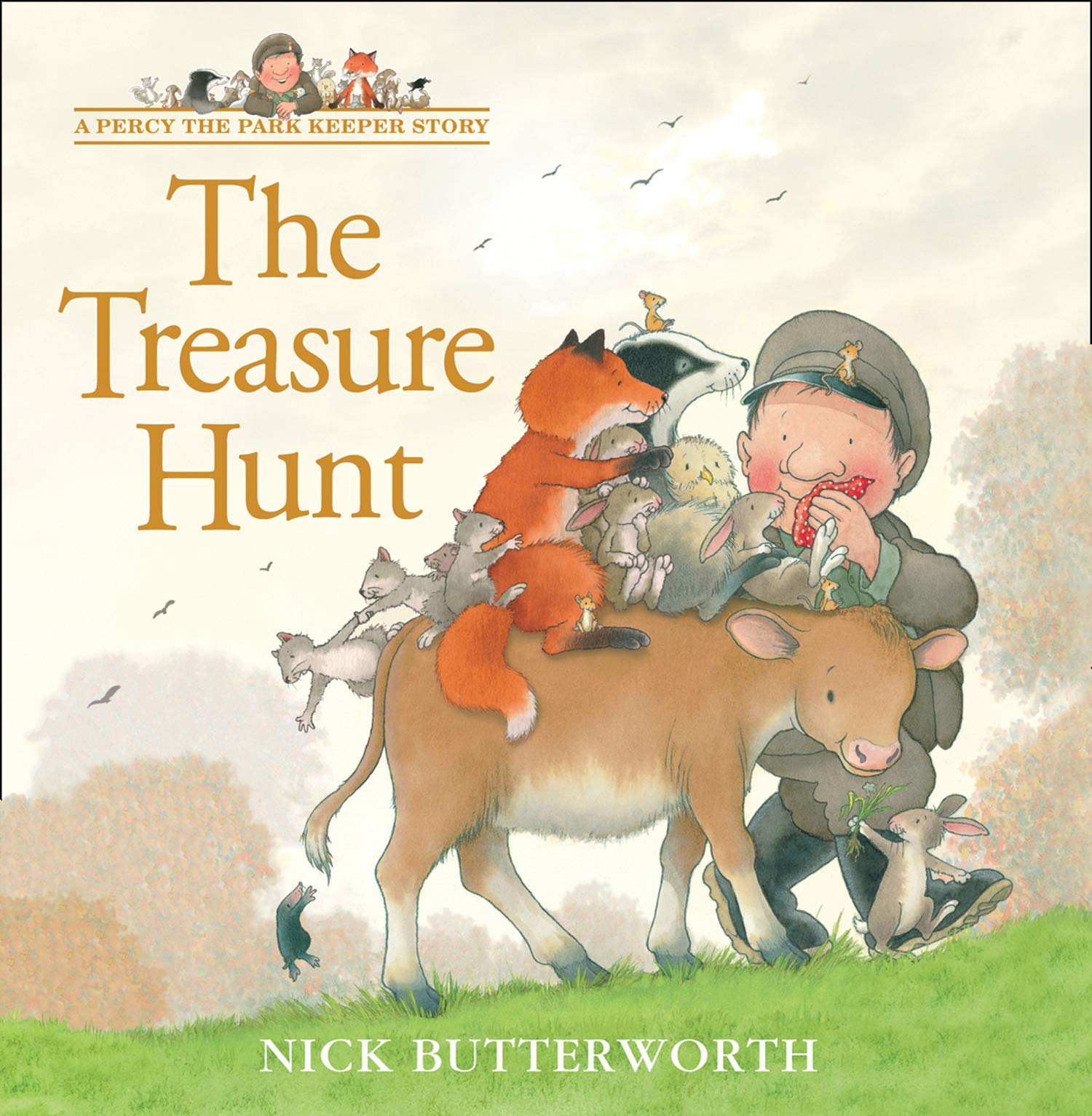 All six Percy the Park Keeper paperback books fanned out showing individual covers
