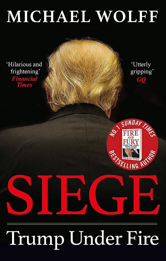 Peril and Siege: Trump Under Fire paperbacks fanned out showing spines and full book set