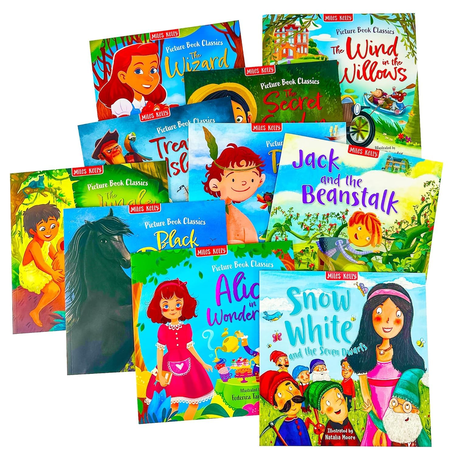Picture Book Classics 10-book set showing individual paperback covers including Alice in Wonderland and Peter Pan