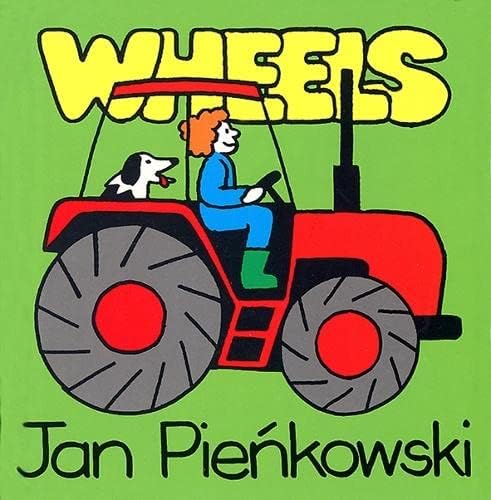 Full set of all ten Jan Pienkowski paperback books fanned out showing Wheels, Weather, Shapes, and Colours covers