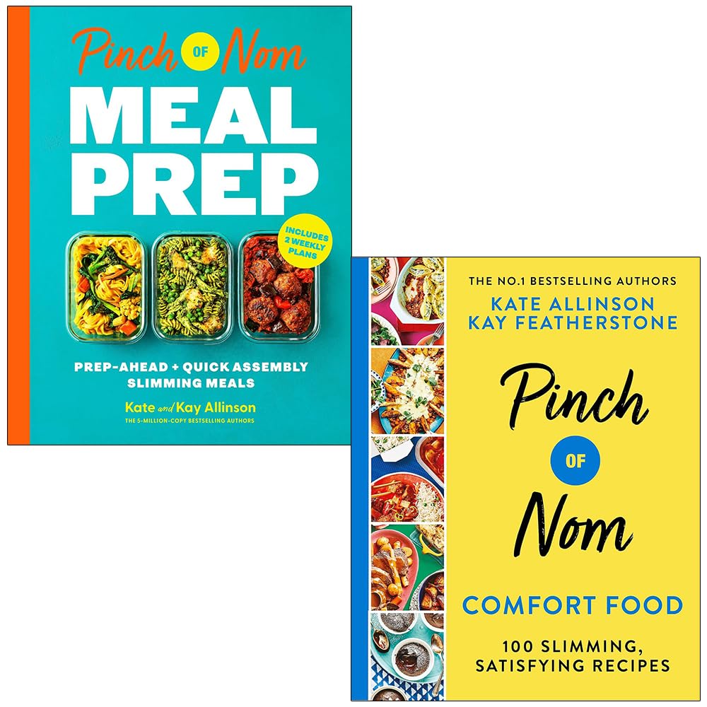 Pinch of Nom Collection 2 Books Set hardback front cover featuring Meal Prep and Comfort Food by Kate Allinson and Kay Allinson