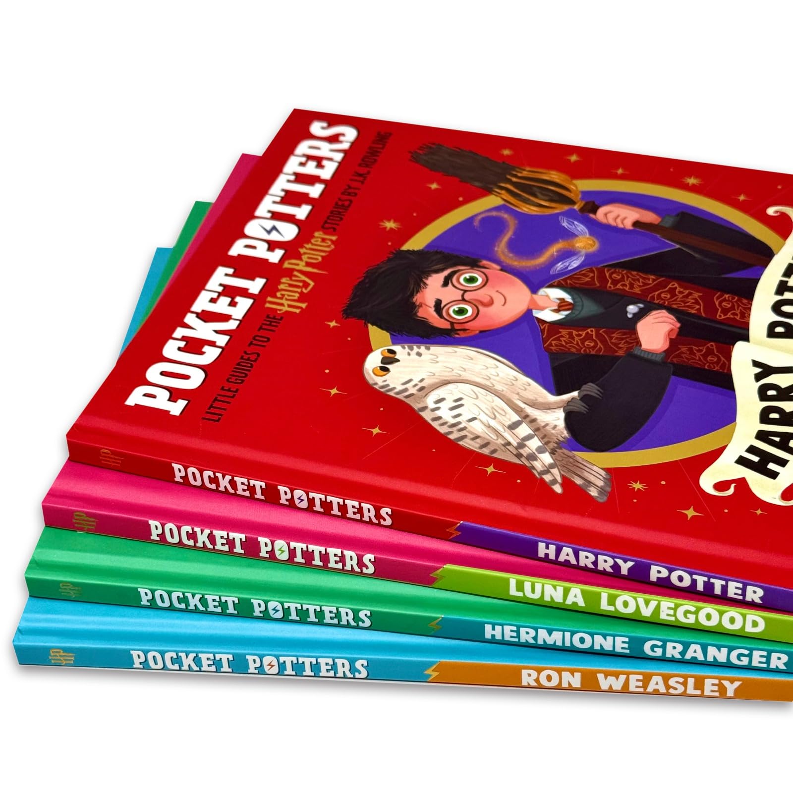 All four Pocket Potters hardcover books fanned out together