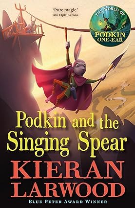 all seven paperback books fanned out together in the Podkin One-Ear and Uki collection set by Kieran Larwood