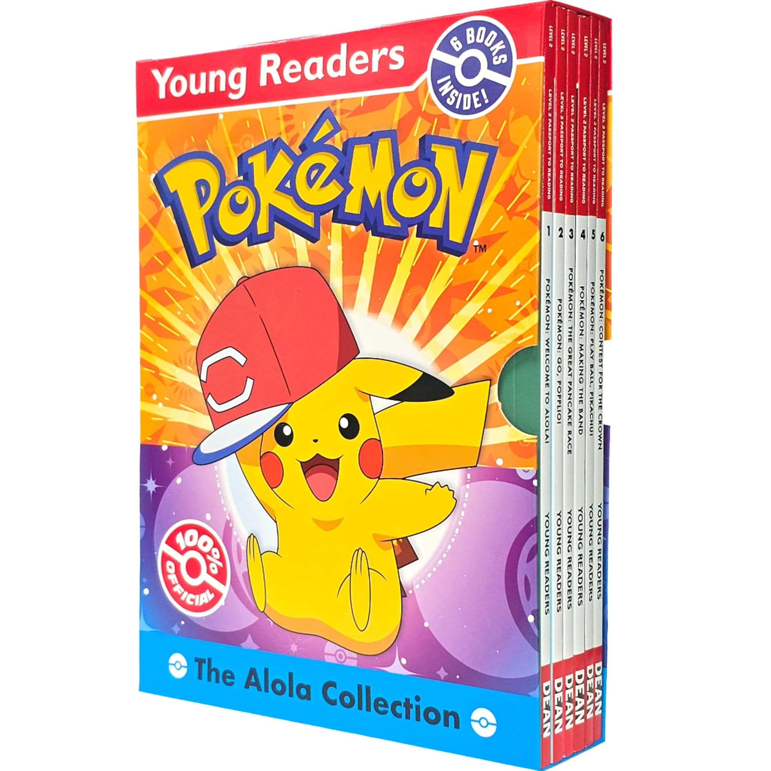 Back cover of the Pokémon Passport to Reading Alola 6 Books Collection Box Set with series description