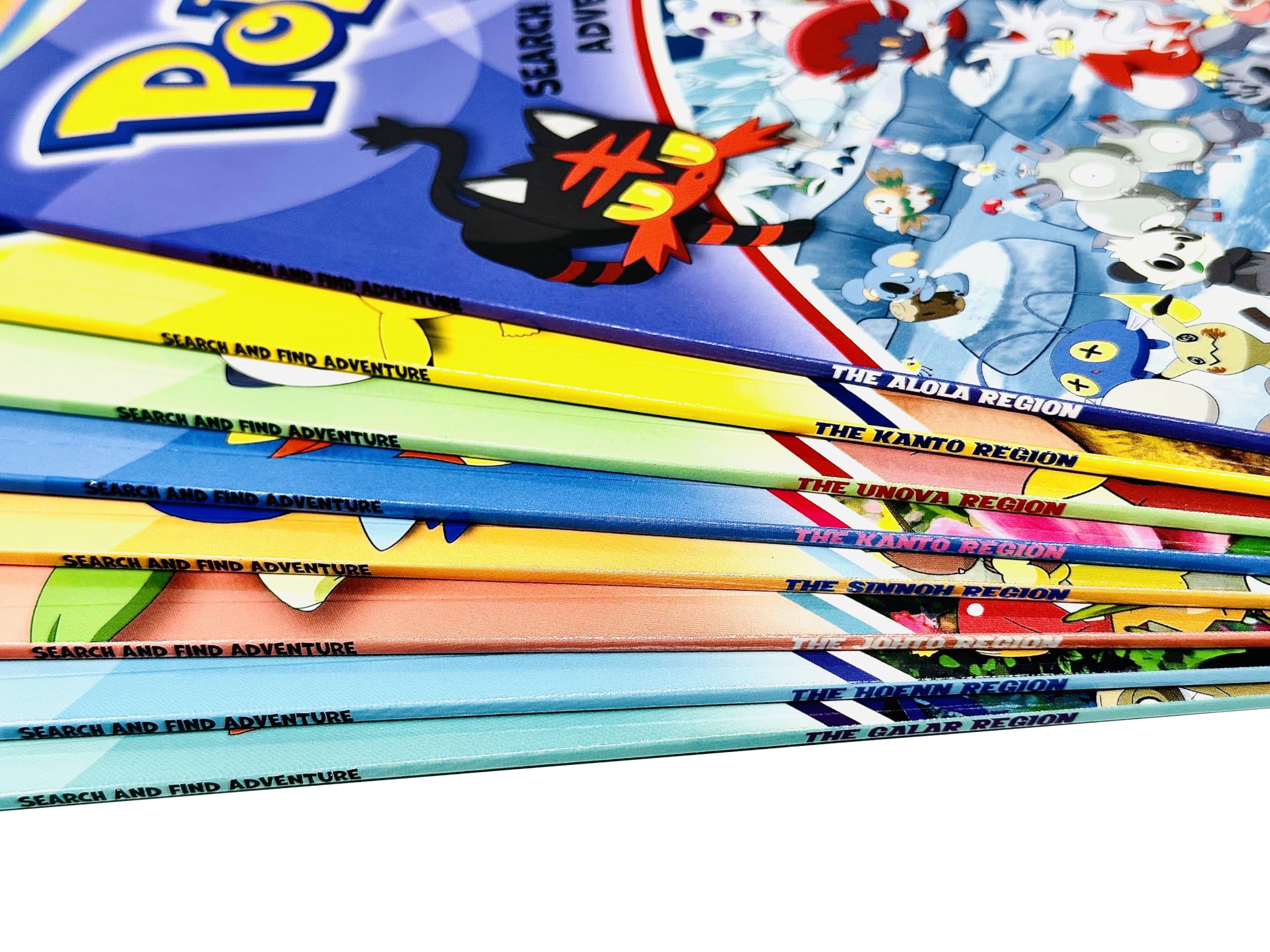 Close-up of an inside search-and-find page spread from the Pokémon Search and Find Adventure paperback books