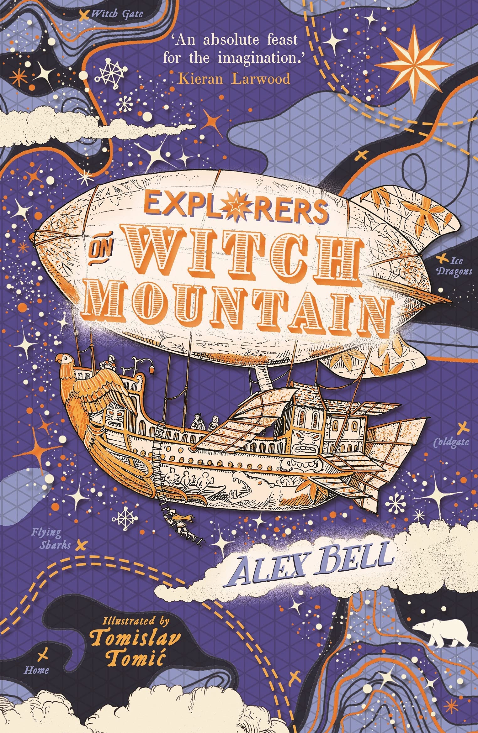 Close-up of The Polar Bear Explorers' Club paperback cover by Alex Bell, illustrated by Tomislav Tomic