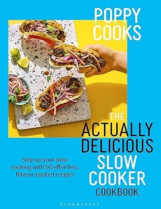 Back cover detail of the Poppy Cooks slow cooker 3-book collection set showing recipe descriptions