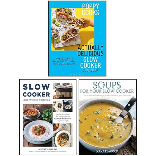 Poppy Cooks 3 Books Collection Set front cover featuring Poppy Cooks, Slow Cooker Lose Weight Forever, and Soups For Your Slow Cooker