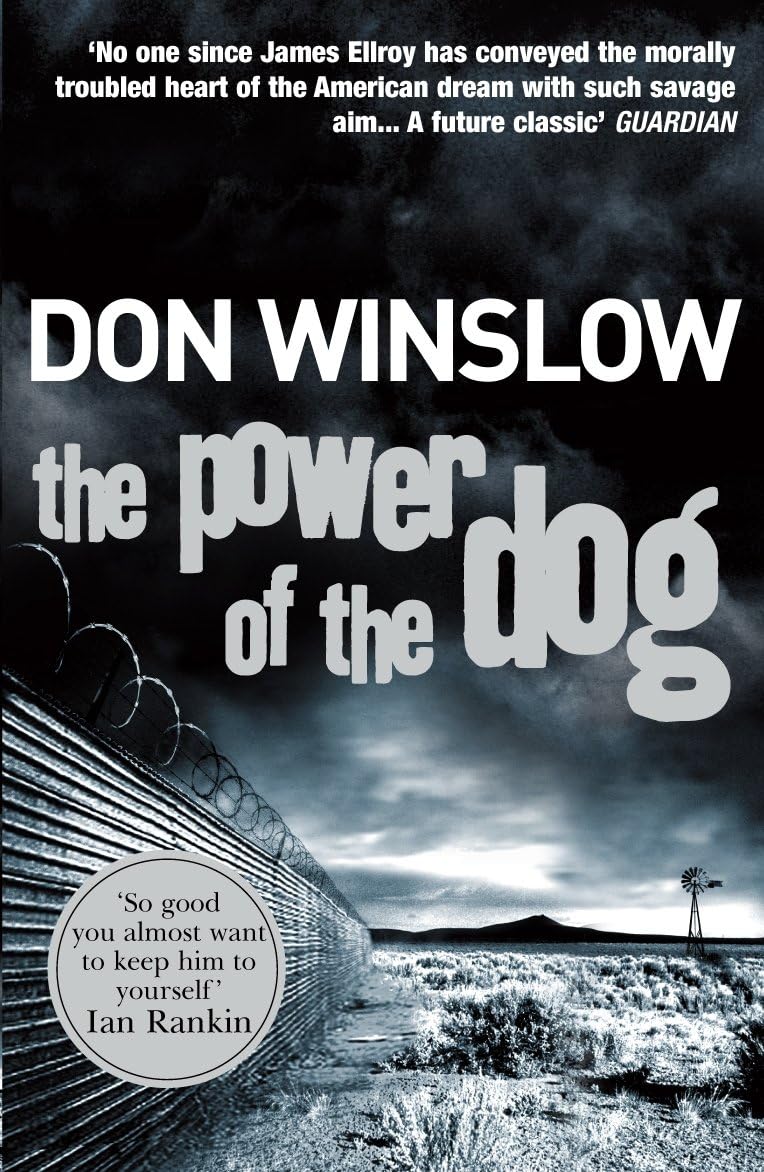 Three paperback books from Don Winslow's Power of the Dog Series fanned out to show the Vintage Crime/Black Lizard cover designs.