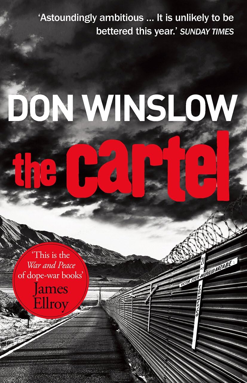 Close-up view of the Power of the Dog Series paperback spines and back cover text by Don Winslow.