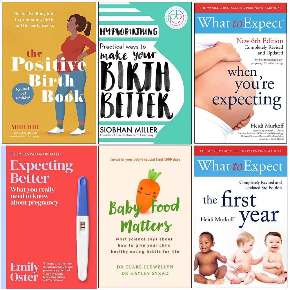 Pregnancy and Parenting Essentials 6-book paperback collection set with all front covers fanned out