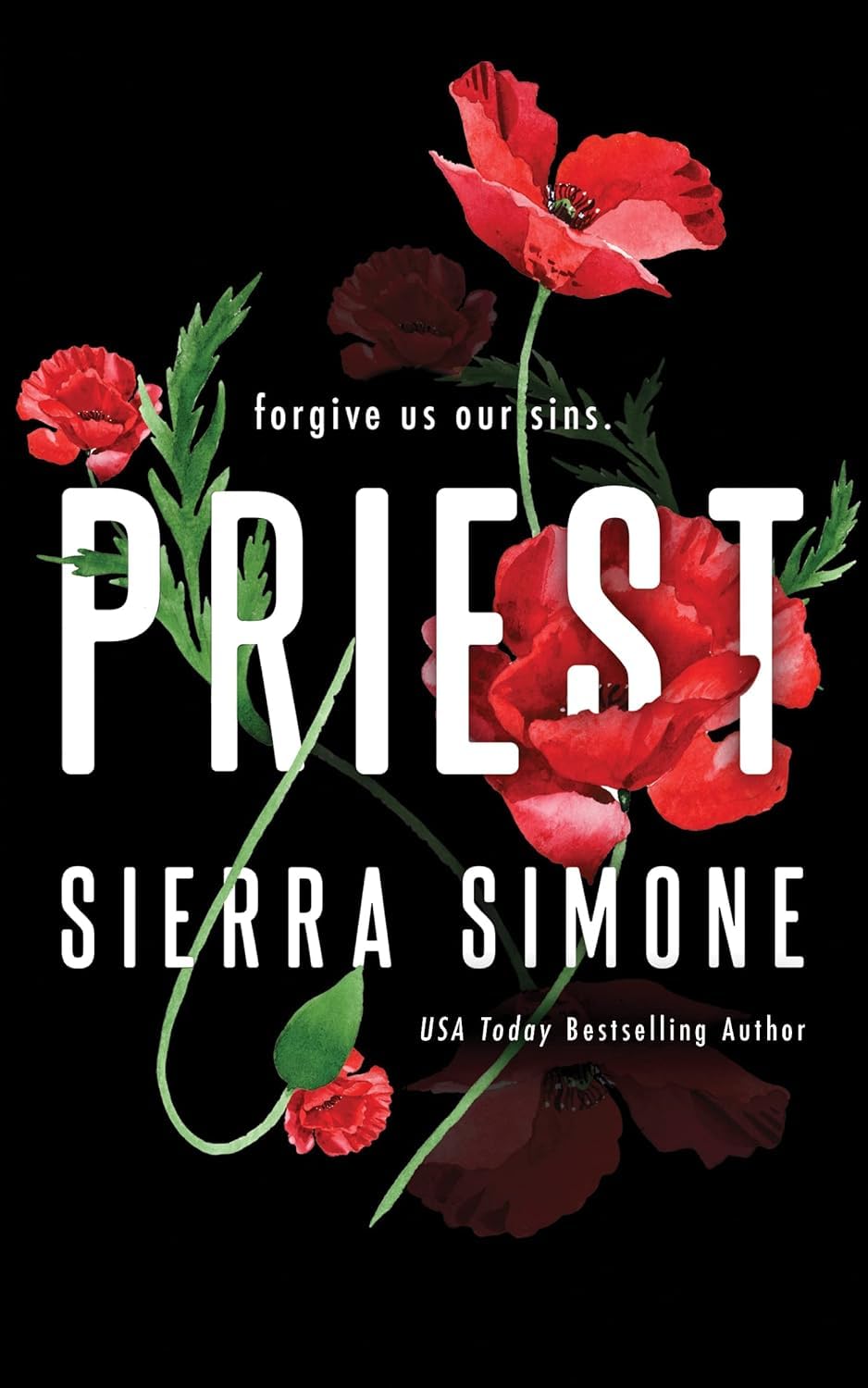 Colorful cover art detail of the Priest Trilogy paperback books by Sierra Simone in the 3-book collection set.