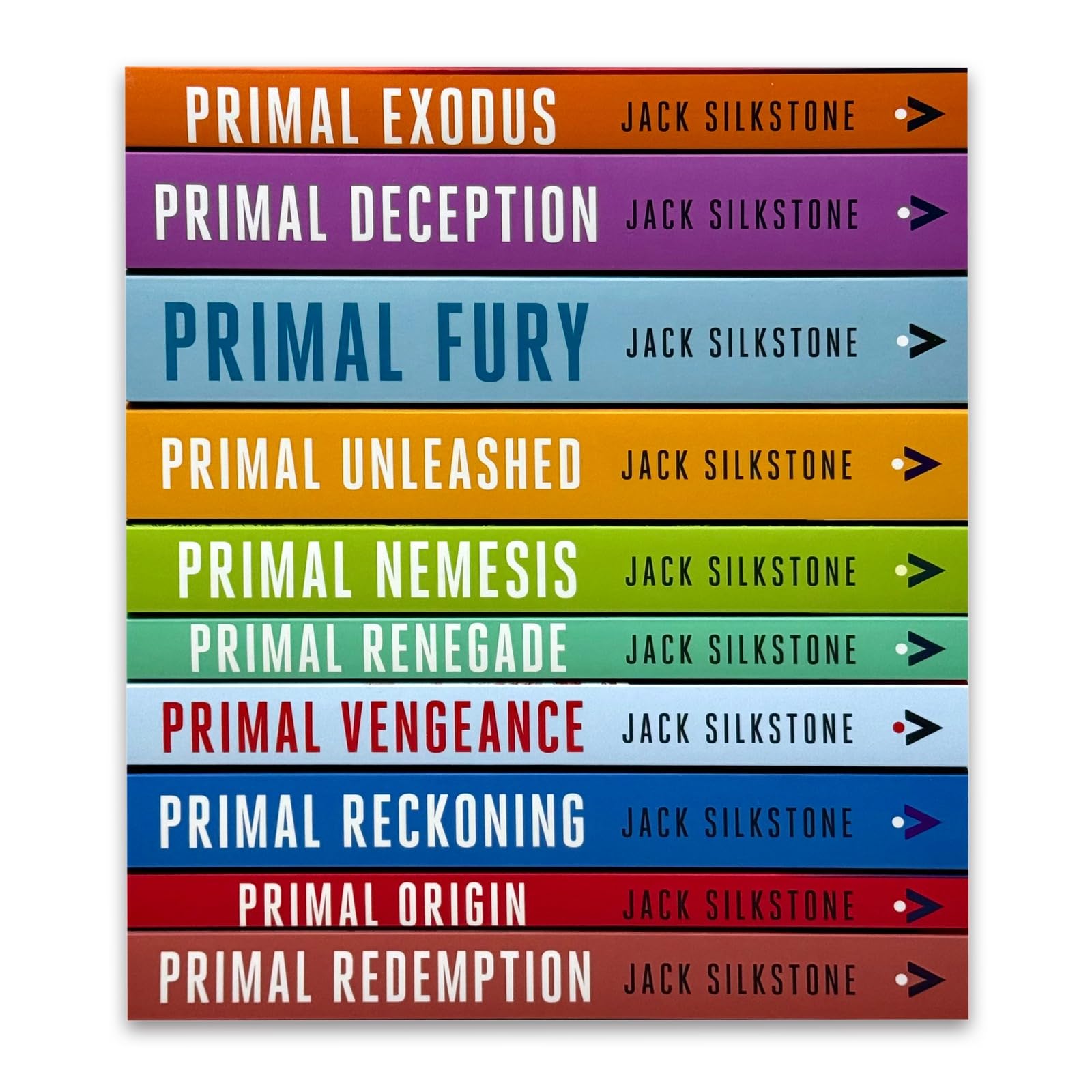 PRIMAL Series paperback books fanned out showing all 10 titles by Jack Silkstone