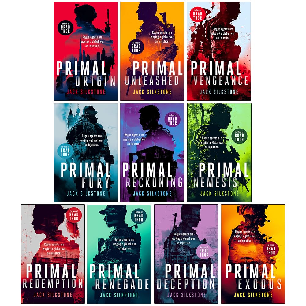 Close-up of PRIMAL Origin and PRIMAL Unleashed paperback covers from the PRIMAL Series