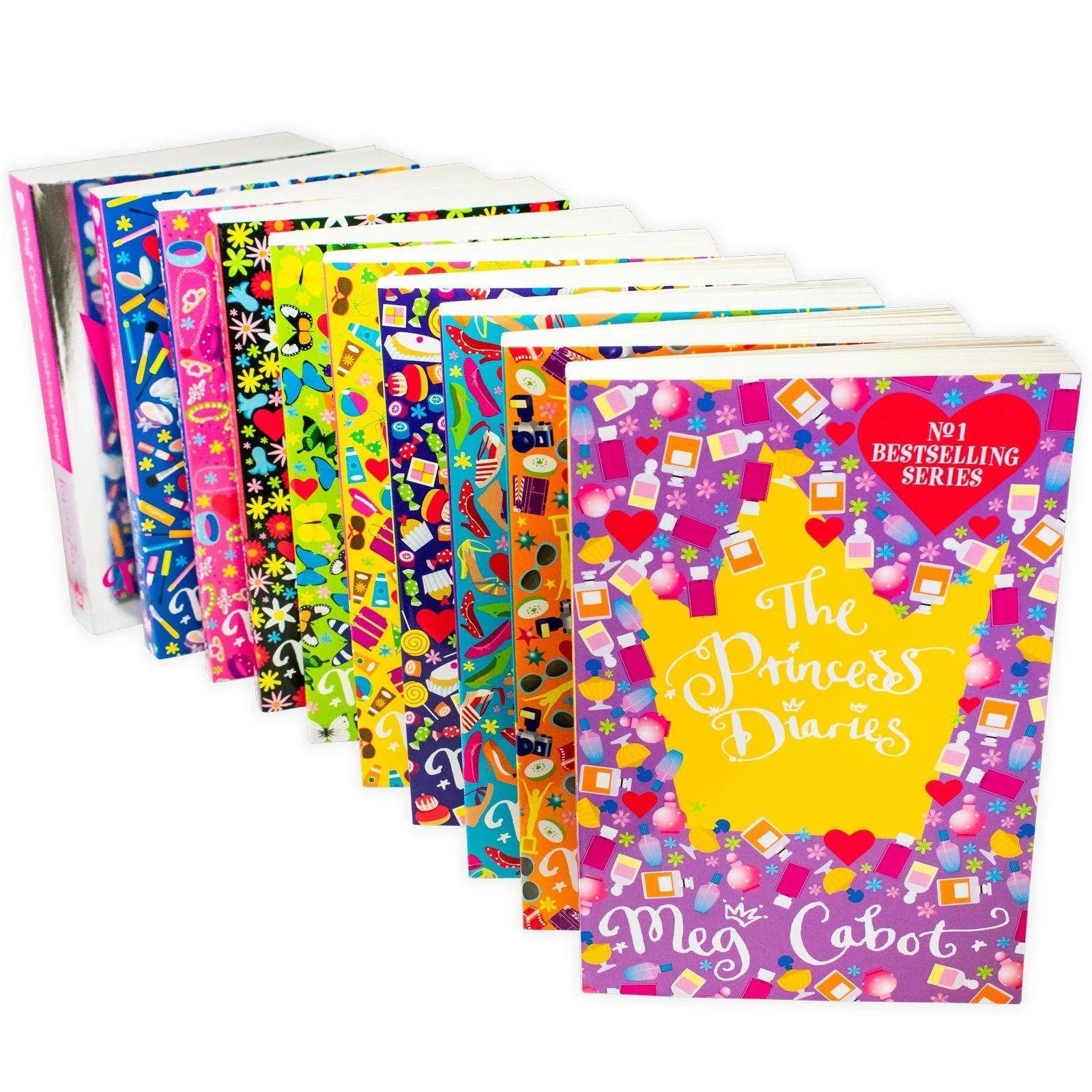 The Princess Diaries Meg Cabot collection - stacked paperback books showing the complete ten-book set