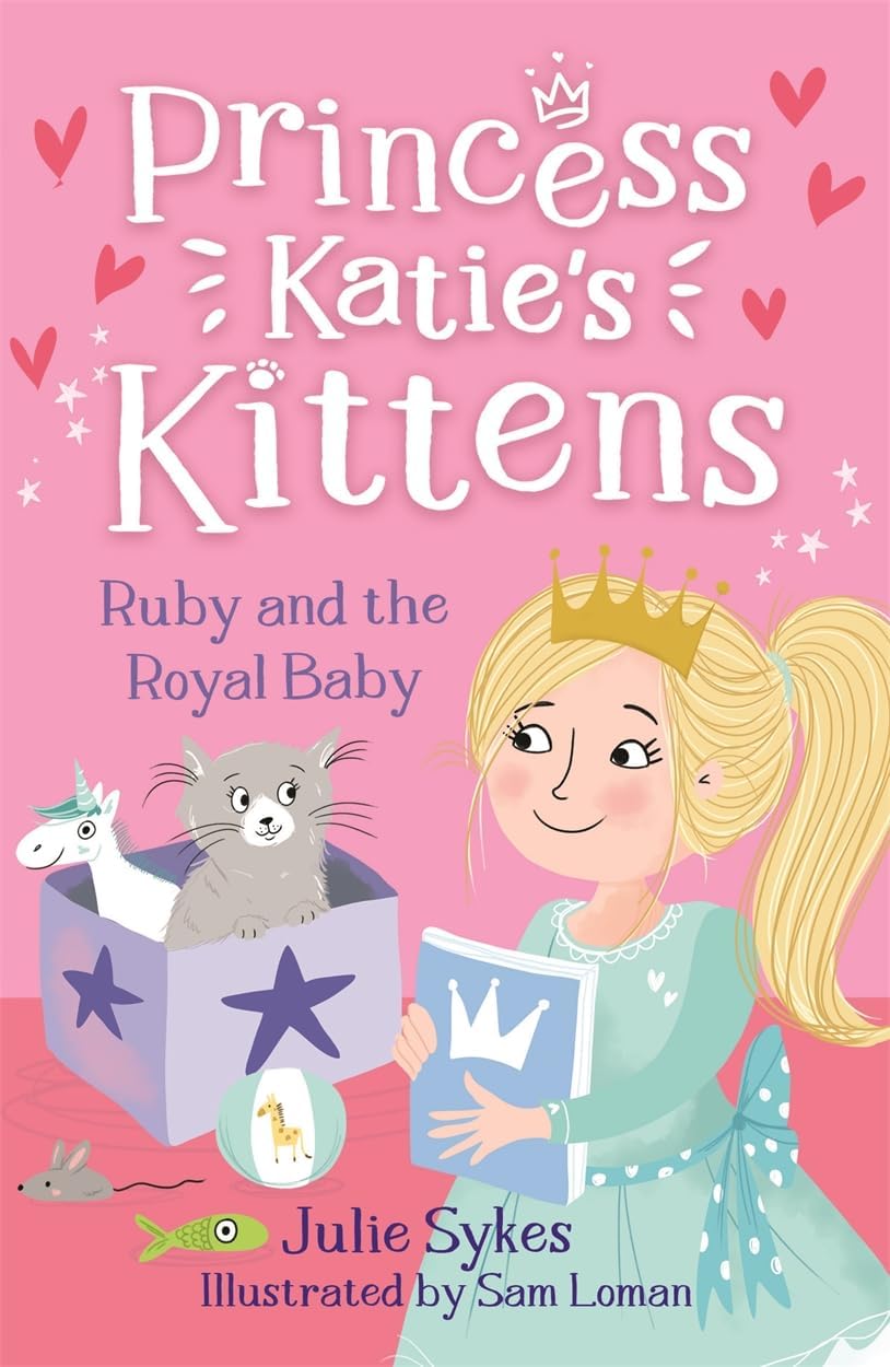 All five Princess Katie's Kittens paperback books by Julie Sykes fanned out together as a complete set