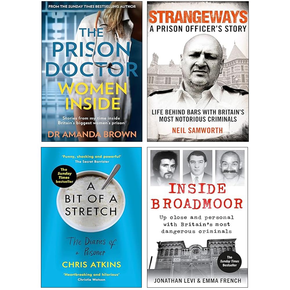 Prison Life Stories 4 Books Collection Set paperback front covers, including A Bit of a Stretch and Inside Broadmoor