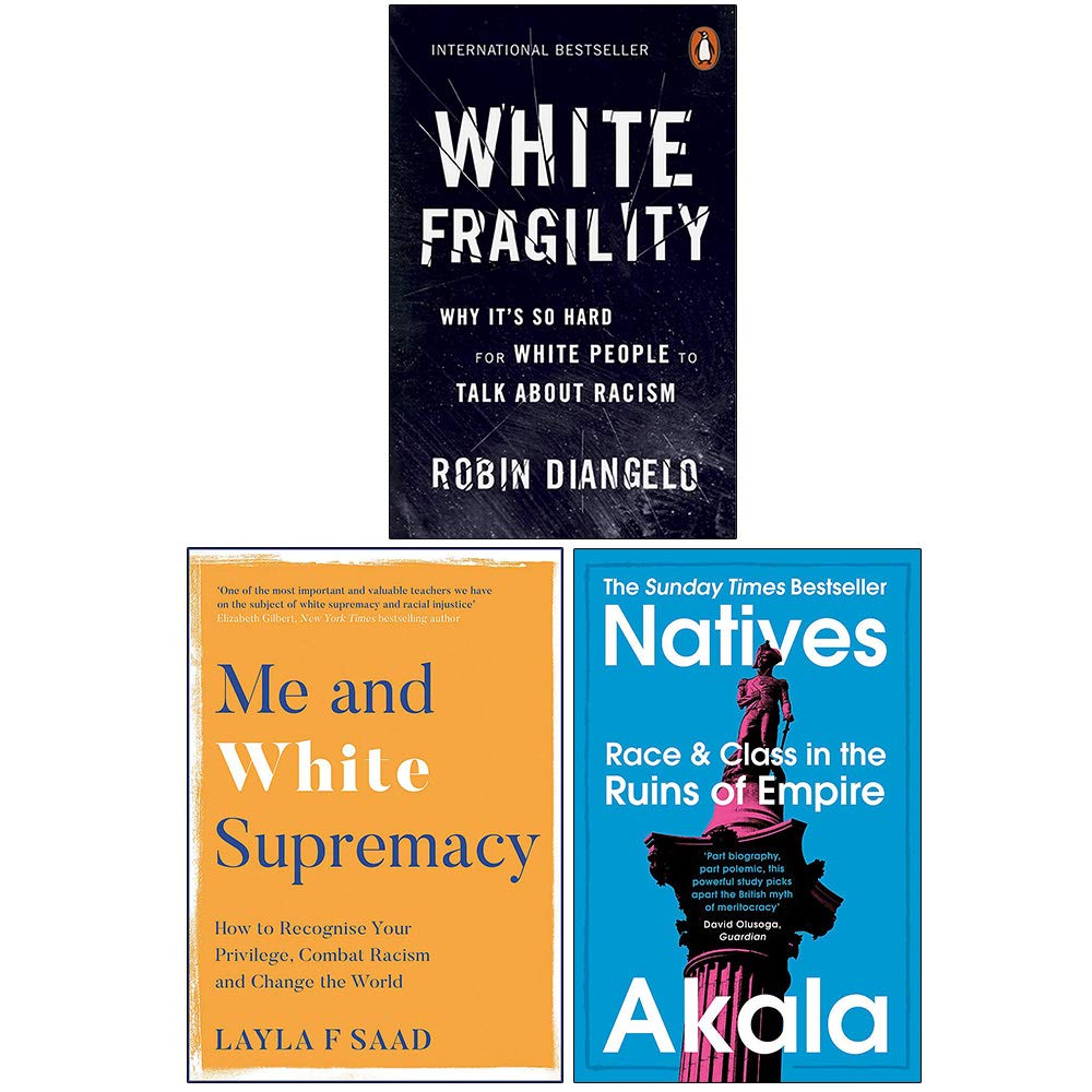 Front cover of White Fragility, Me and White Supremacy and Natives 3-book paperback collection set on race and social justice