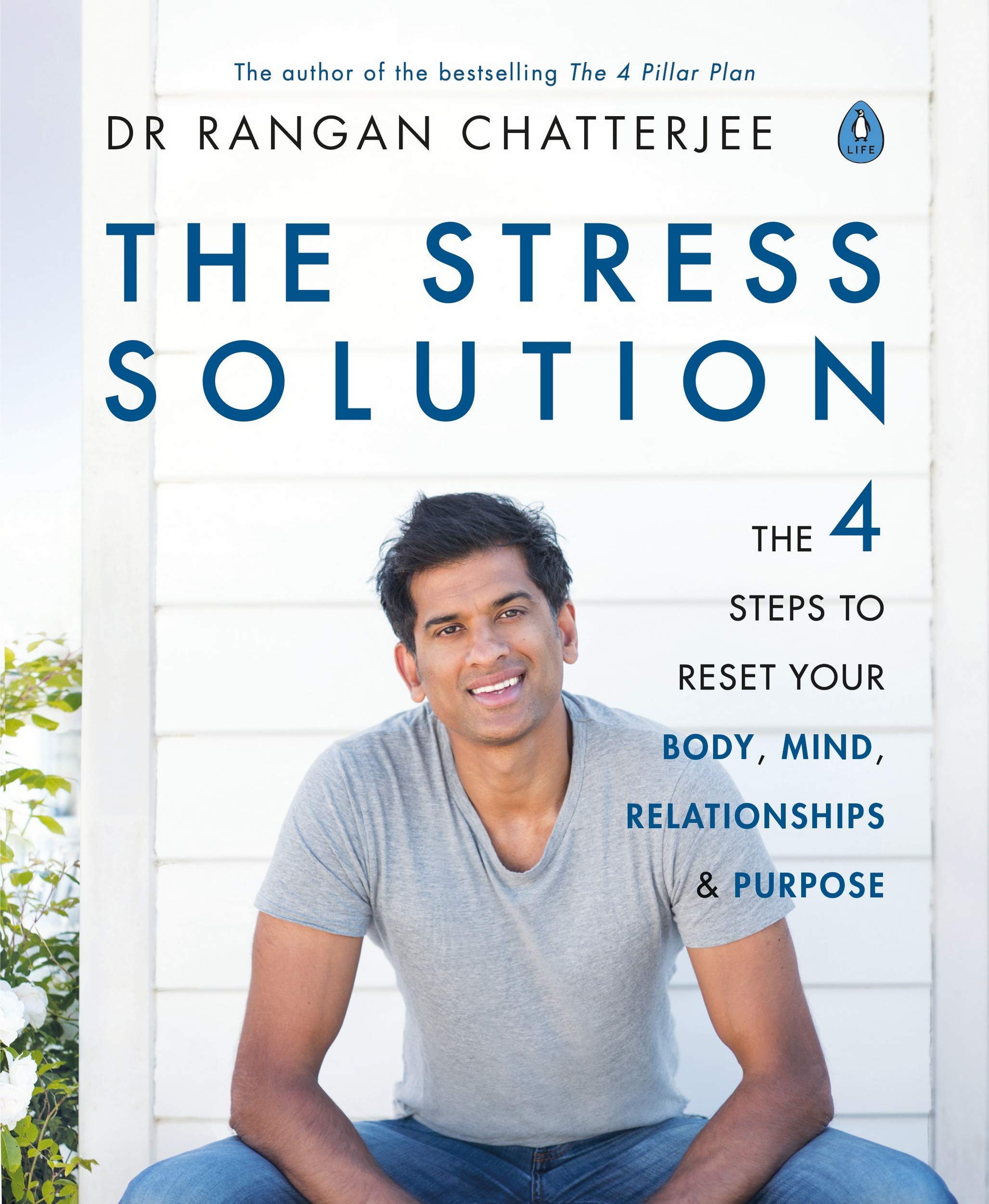 Full set of five paperbacks fanned out showing The Stress Solution, Whole Food Healthier Lifestyle Diet, Healthy Medic Food, Tasty & Healthy and Hidden Healing Powers