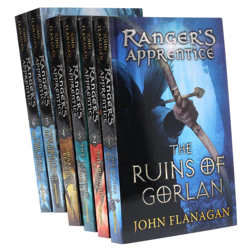 Thumbnail view of the Ranger's Apprentice 6-book paperback set by John Flanagan, showing spines of all six titles side by side.
