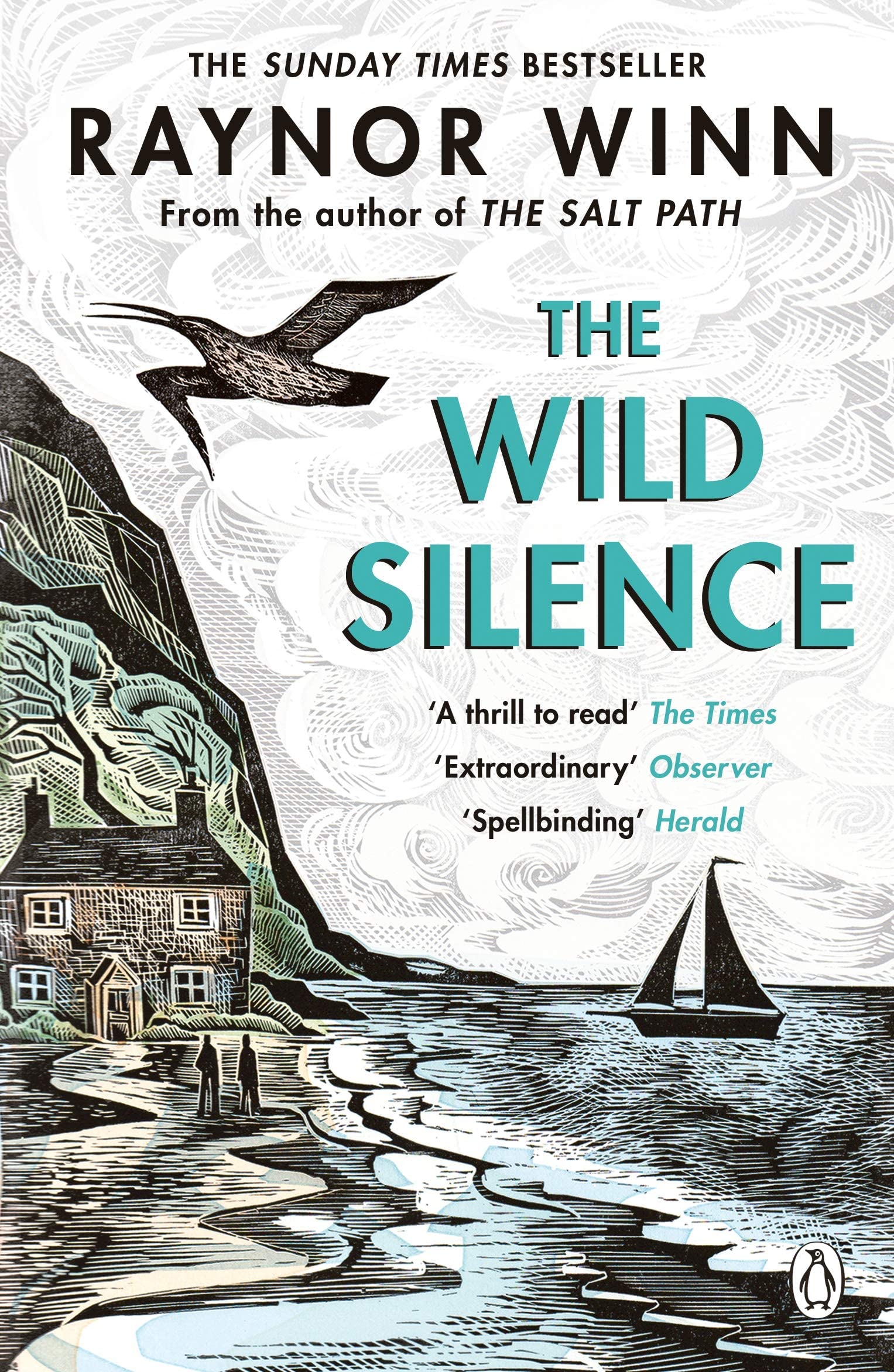 The Wild Silence and Landlines paperback covers by Raynor Winn shown side by side