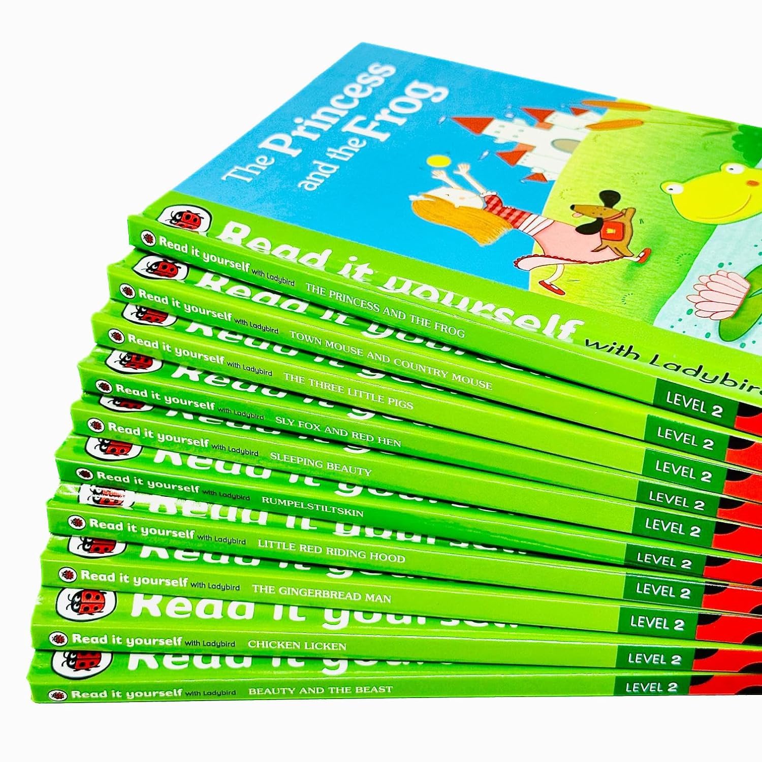 Ladybird Read It Yourself Level 2, 10 Books Collection Box Set, Ages 5-7, Paperback — open inside page spread from one of the Level 2 storybooks showing text and illustration.