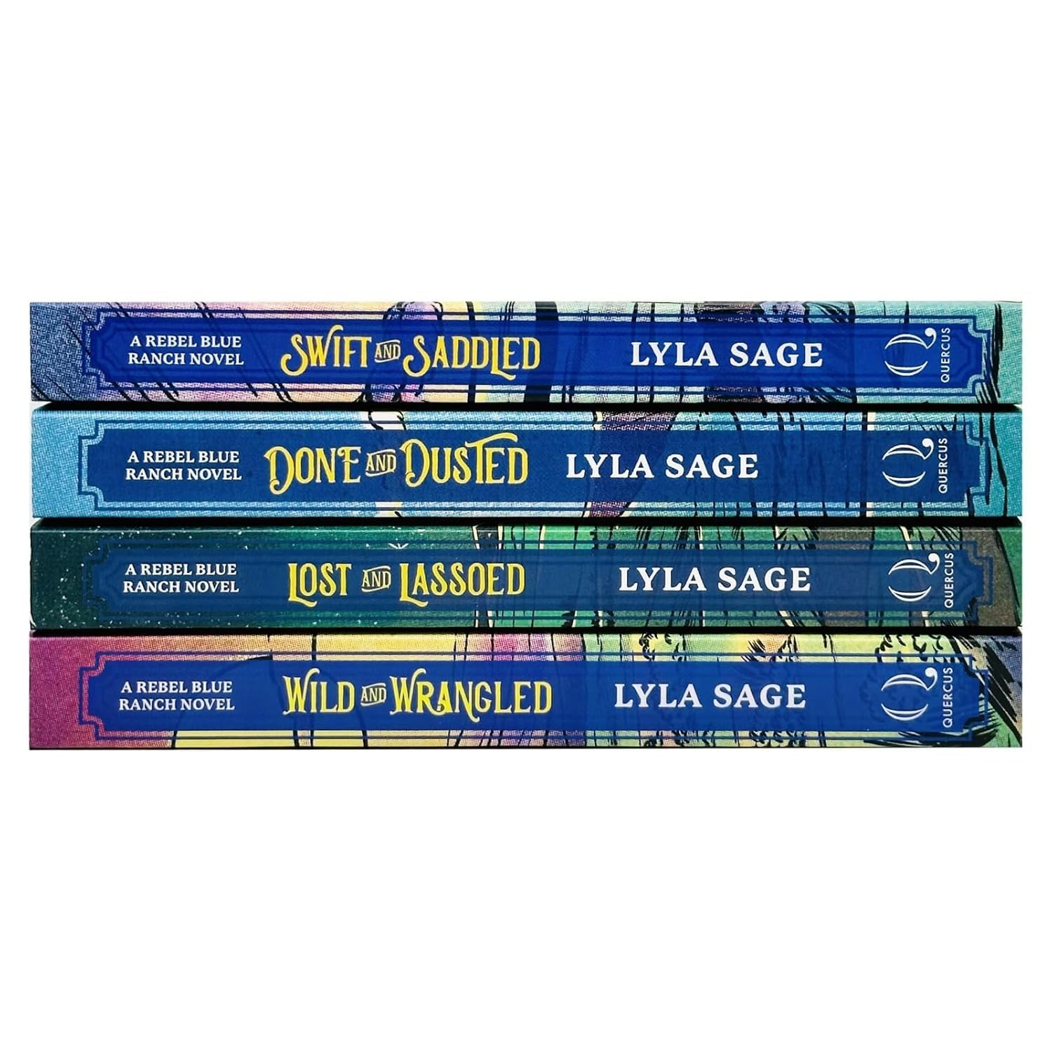 Rebel Blue Ranch 4-book paperback collection set by Lyla Sage displayed side by side showing all cover designs.